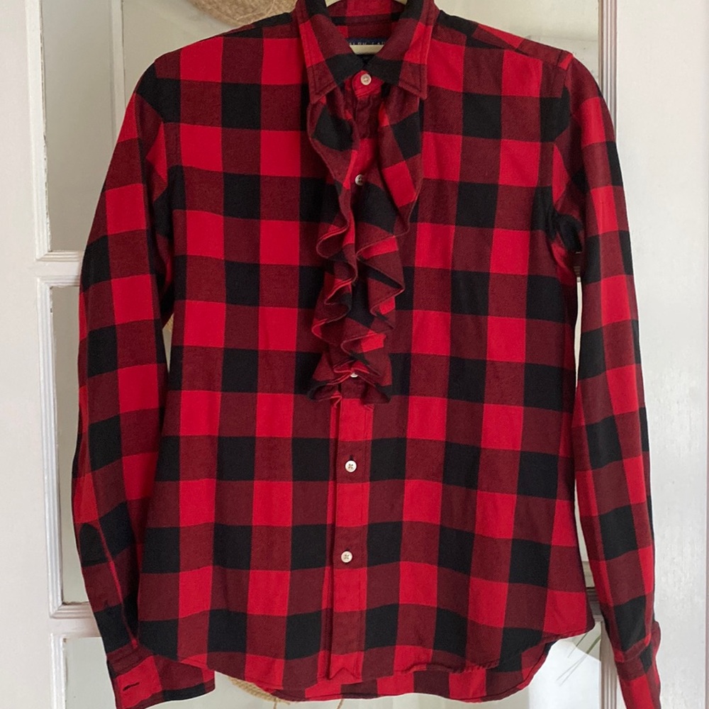 Ralph Lauren Buffalo Check Ruffle Shirt